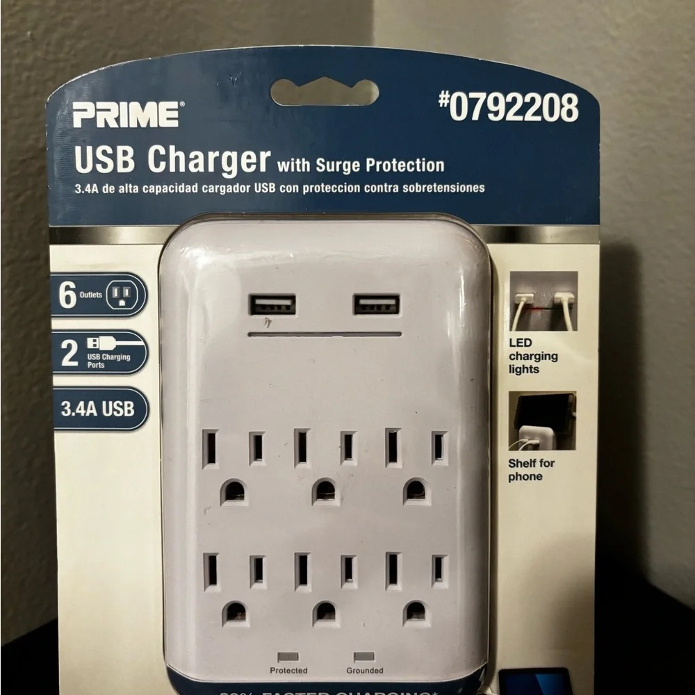 ON HOLD White 6 USB Chargers with Surge Protection